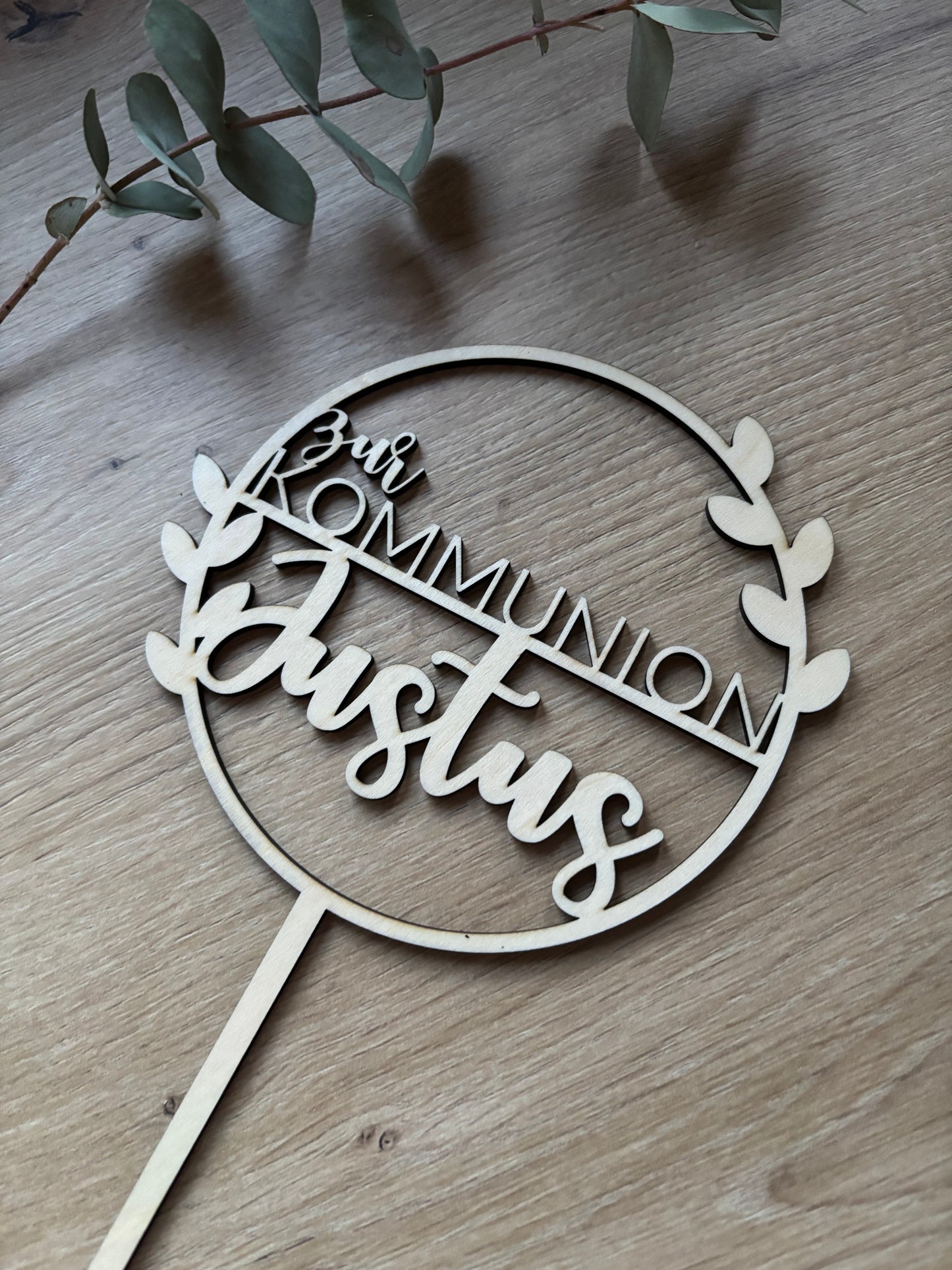 Caketopper oder Türschild für Taufe, Kommunion oder Konfirmation