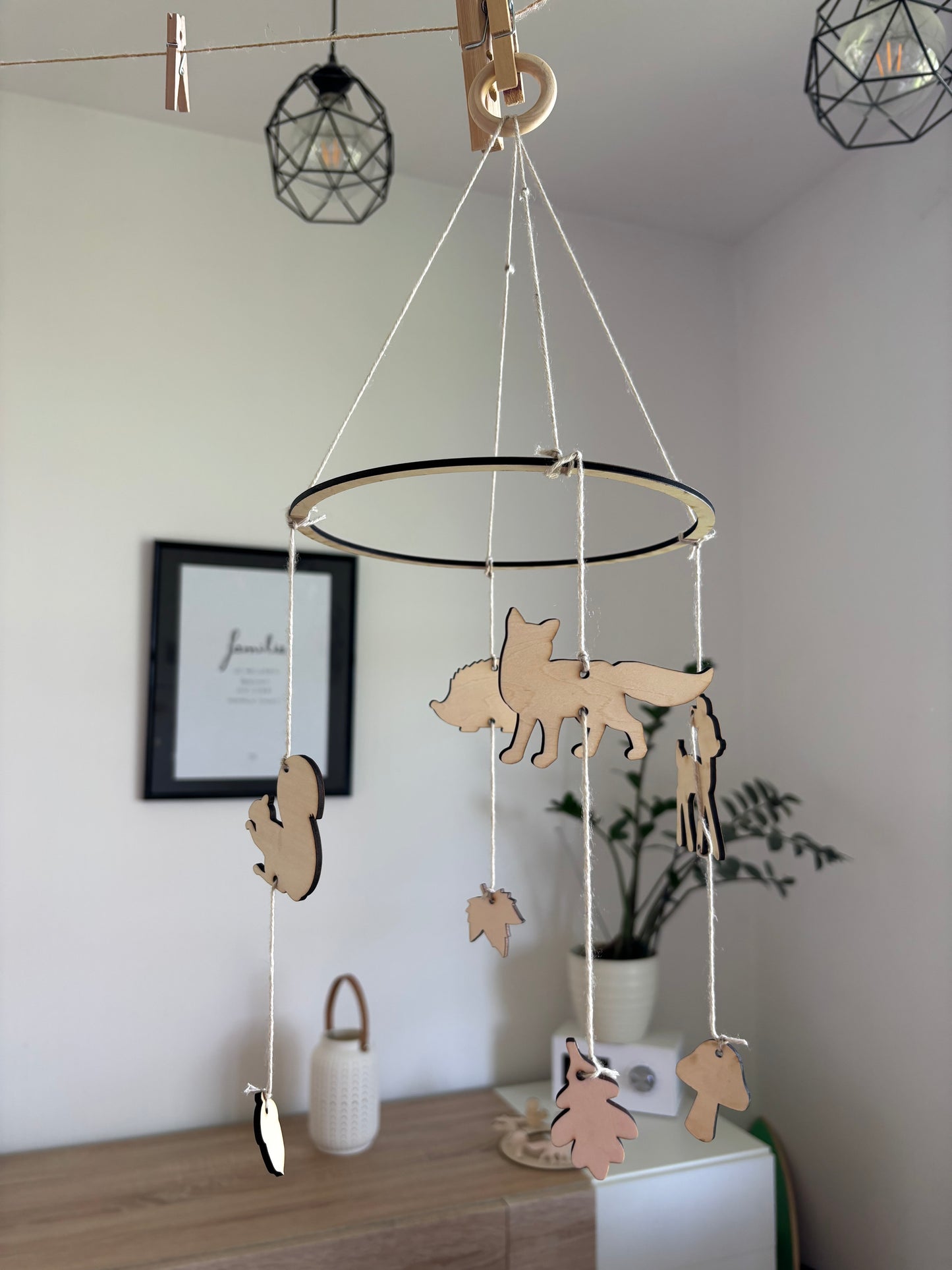 Holz Mobile Waldtiere DIY