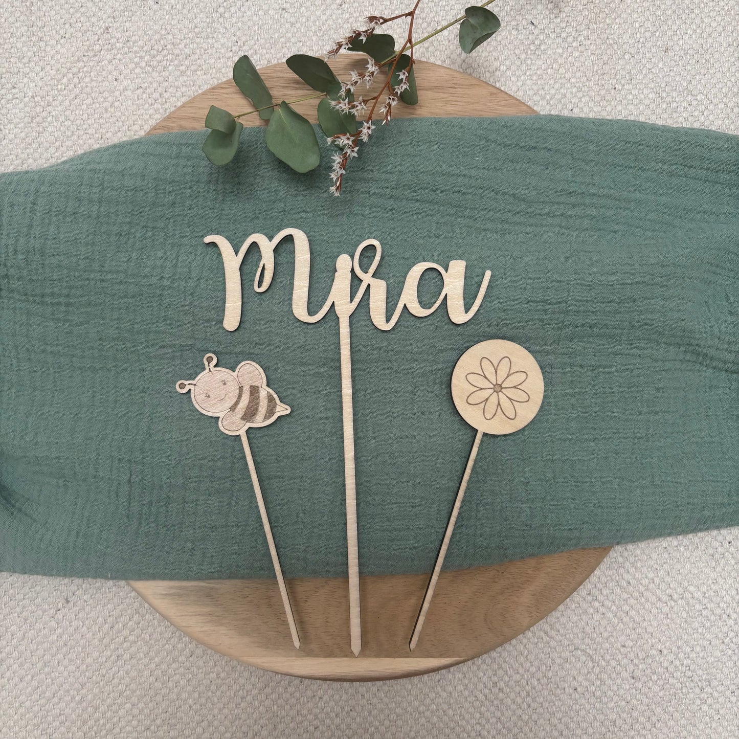 Caketopper Set Biene und Blume