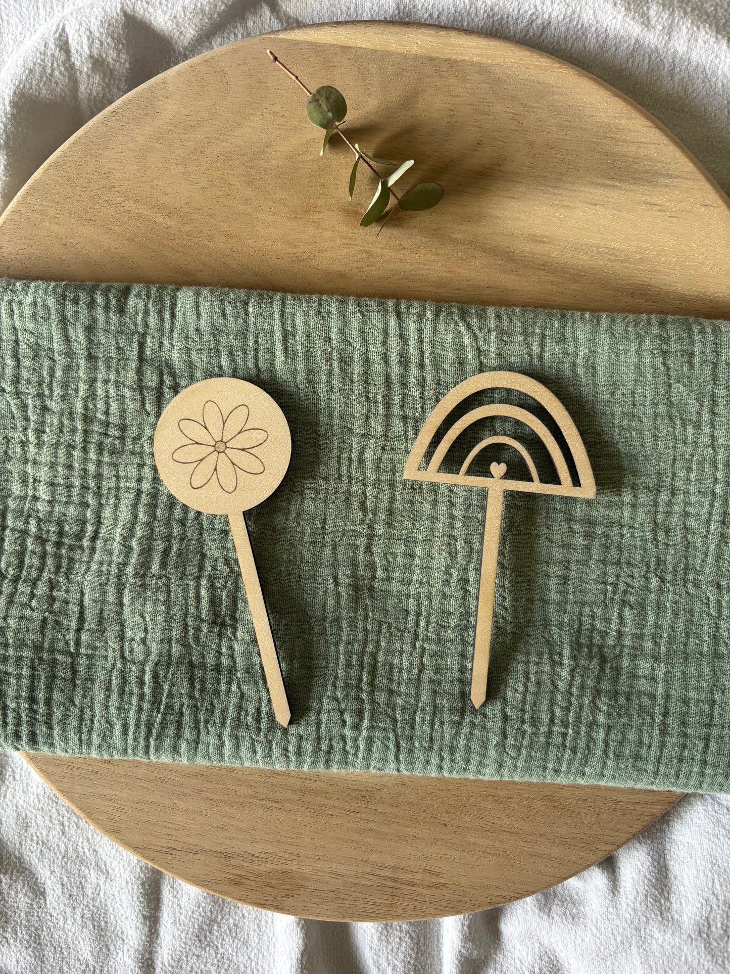 Caketopper Set Regenbogen und Blume