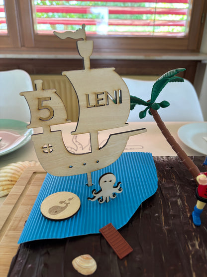 Piratenschiff Cake Topper