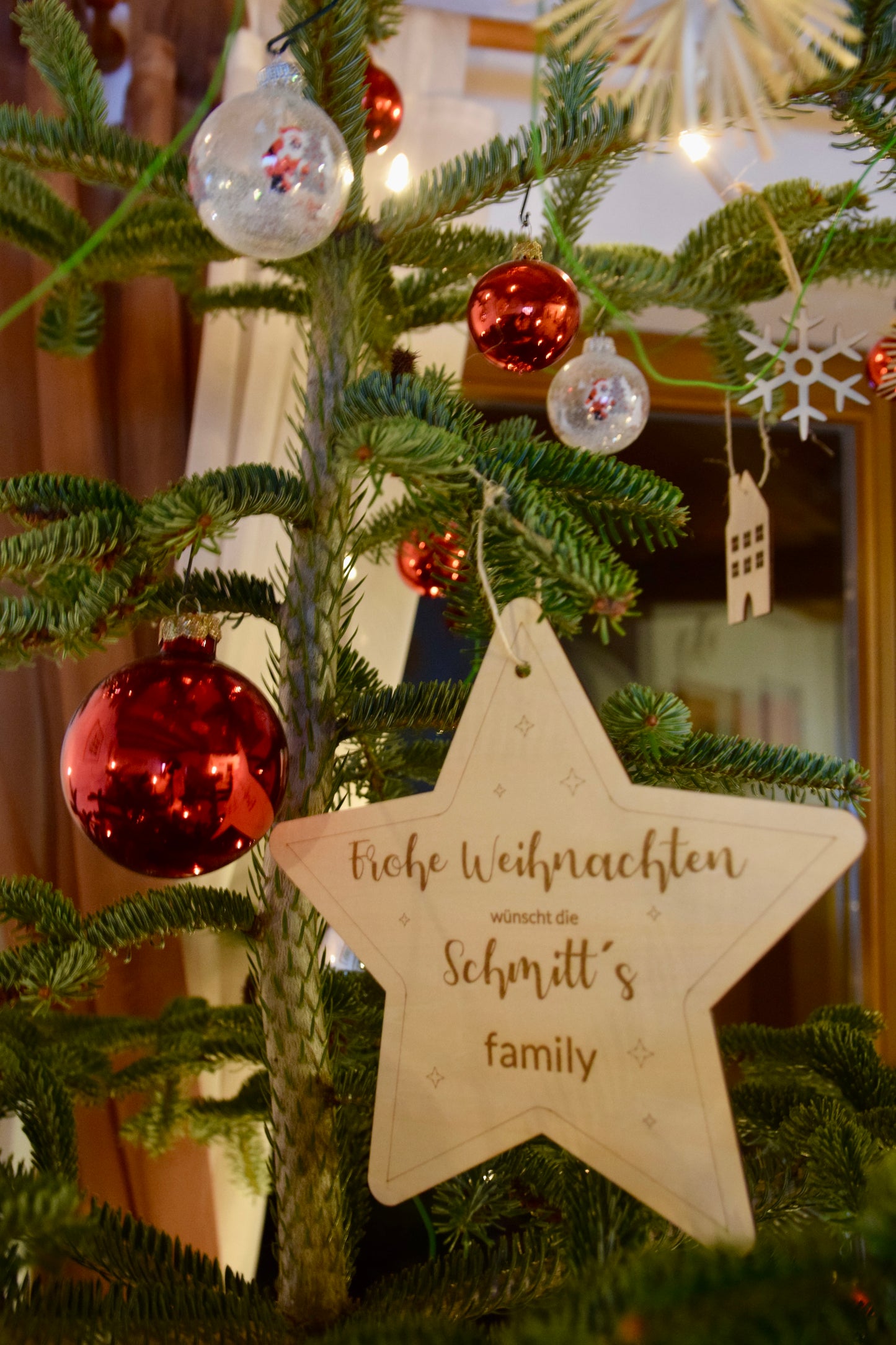 Weihnachtsstern Familie aus Holz