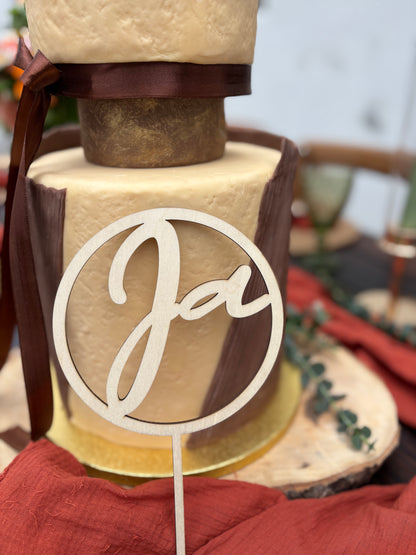 Ja Cake Topper Hochzeit