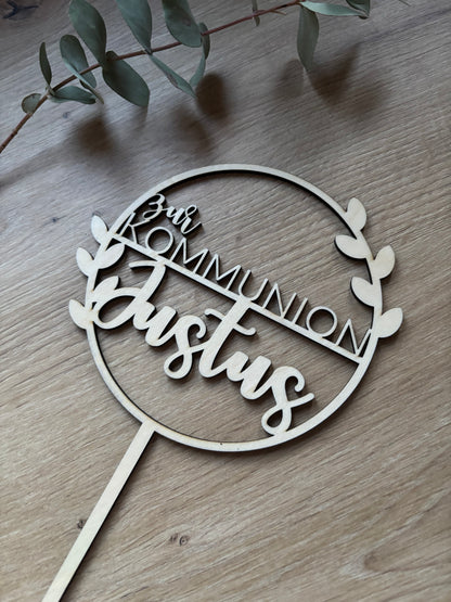 Caketopper oder Türschild für Taufe, Kommunion oder Konfirmation