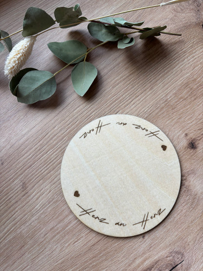 Holz-Untersetzer für Kerzen Hochzeit Taufe Kommunion