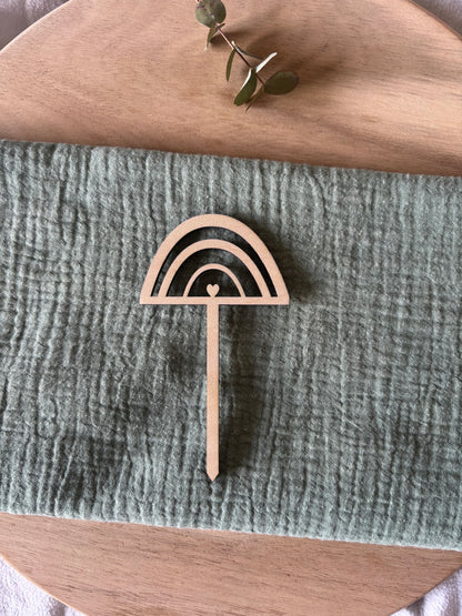 Caketopper Set Regenbogen und Blume