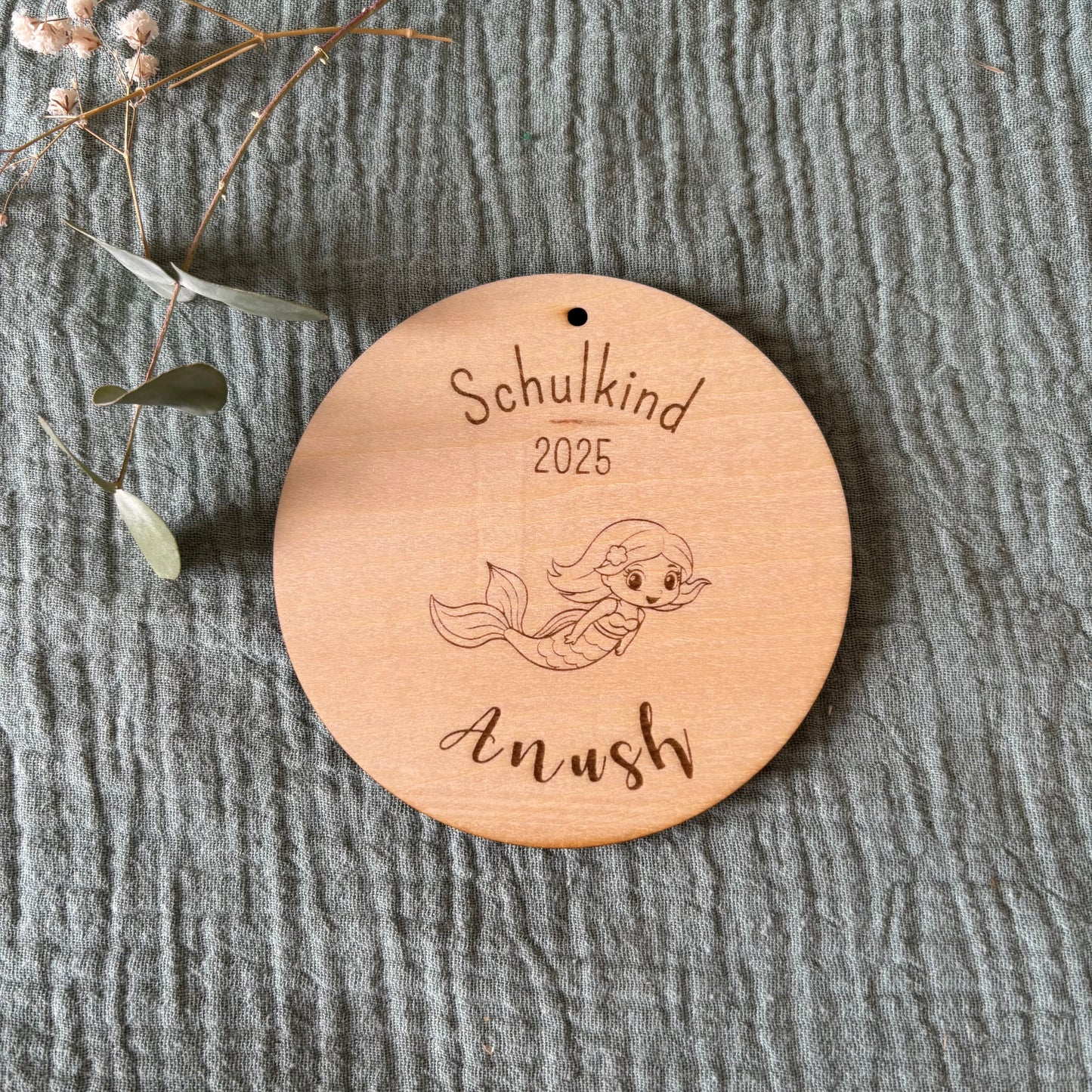 Anhänger Schultüte mit Name und Wunschmotiv