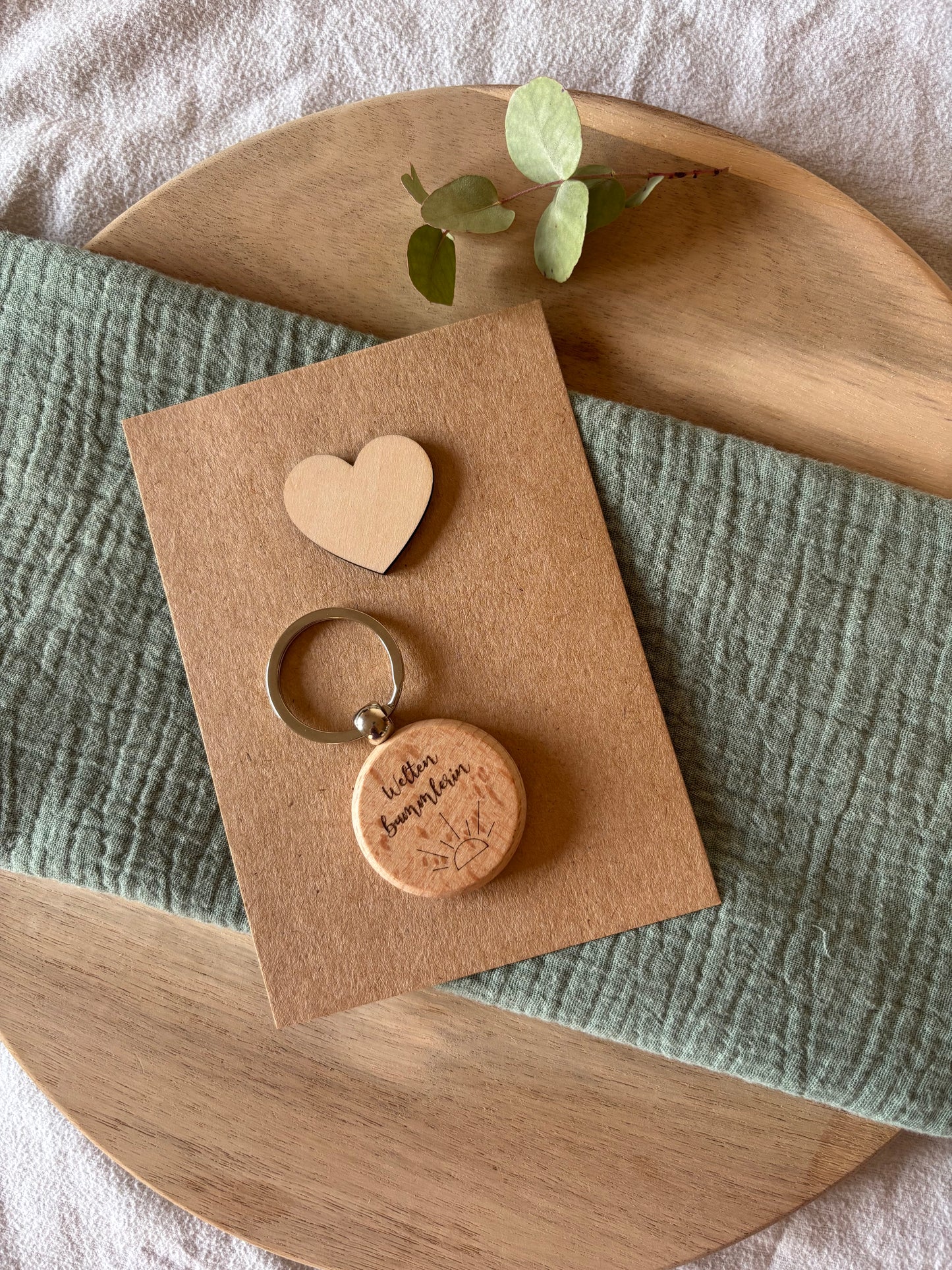 Schlüsselanhänger mit Wunschtext und Wunschmotiv