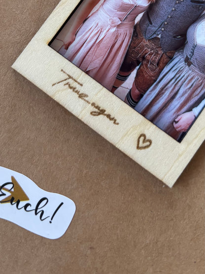 Fotorahmen aus Holz mit Wunschgravur