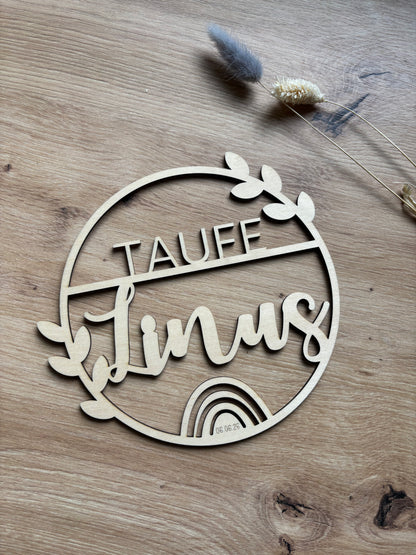Caketopper oder Türschild für Taufe, Kommunion oder Konfirmation