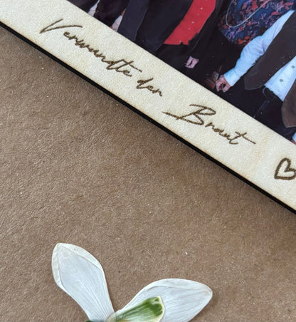 Fotorahmen aus Holz mit Wunschgravur