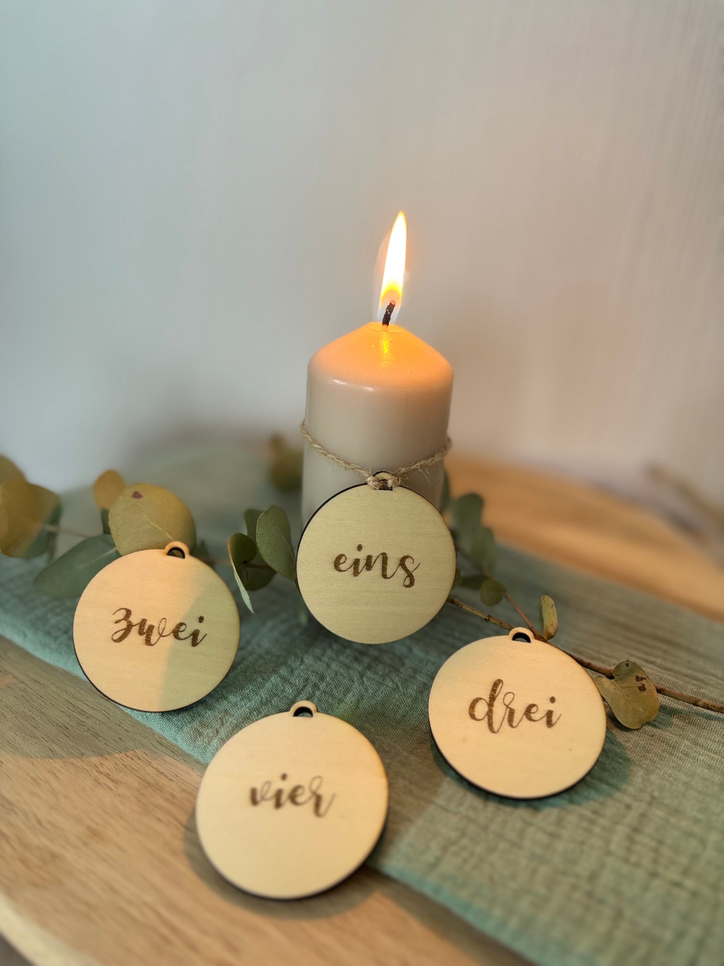 Anhänger für Adventskranz Kerzen