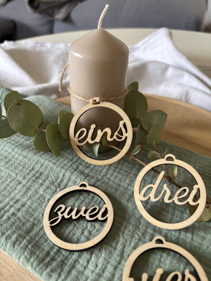 Anhänger für Adventskranz Kerzen