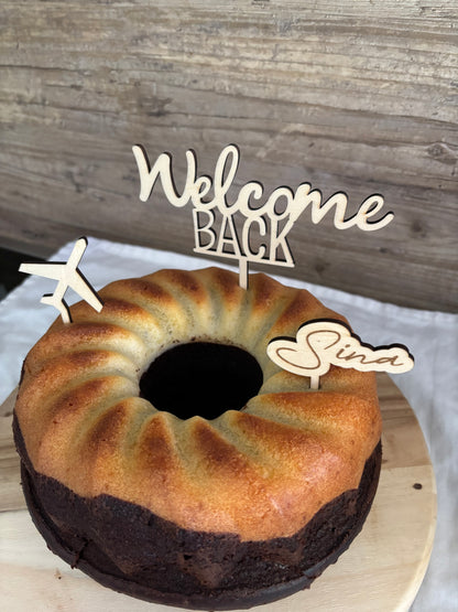 personalisiertes Welcome back Topperset aus Holz
