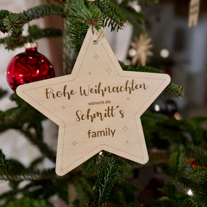 Weihnachtsstern Familie aus Holz