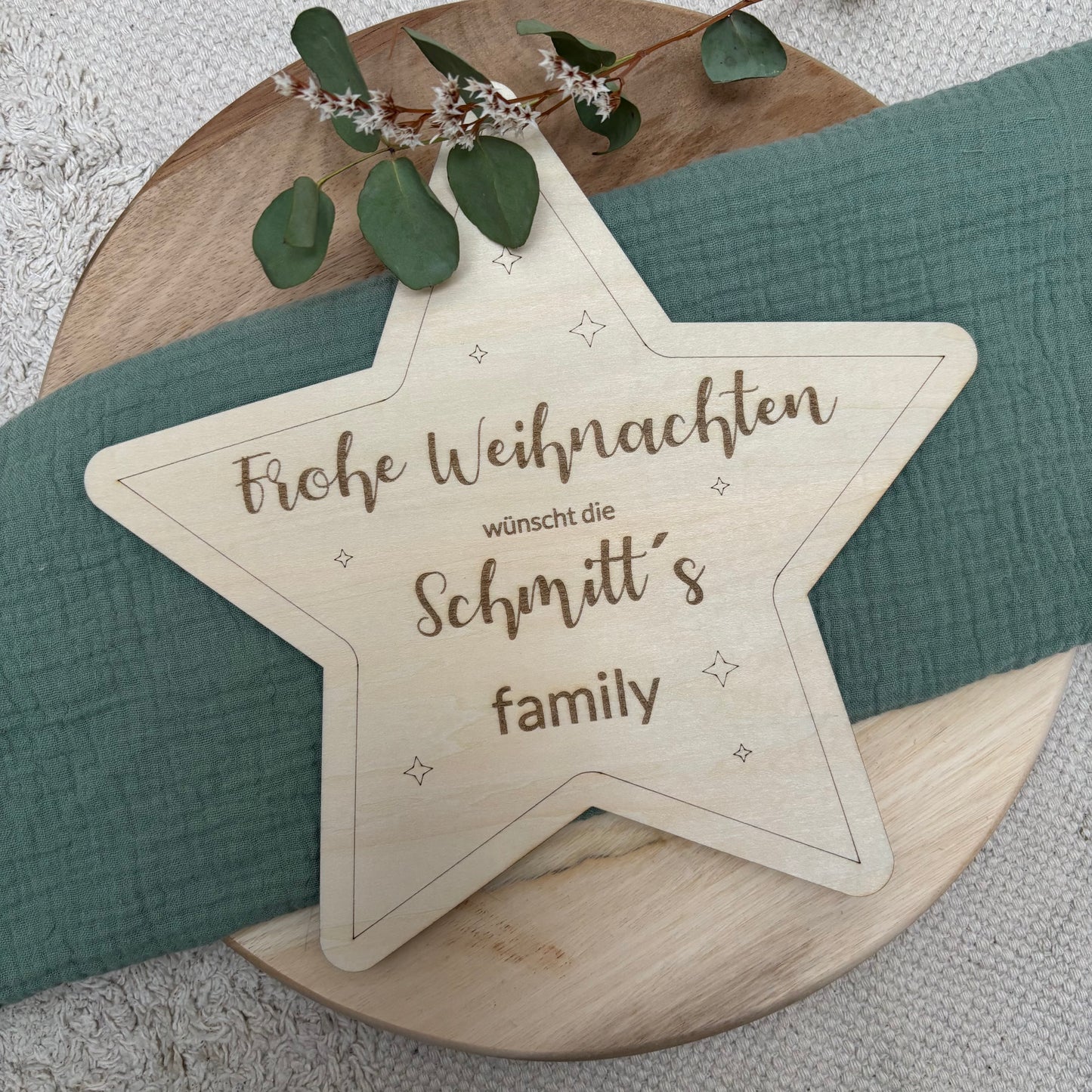 Weihnachtsstern Familie aus Holz
