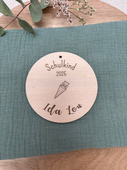 Anhänger Schultüte mit Name und Wunschmotiv