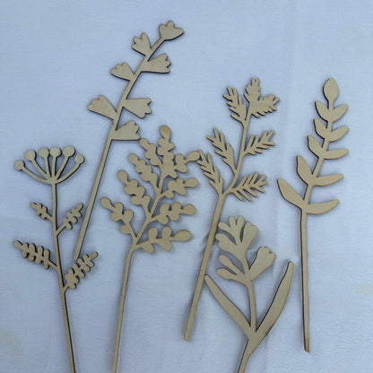 Holzblumen 6er Set