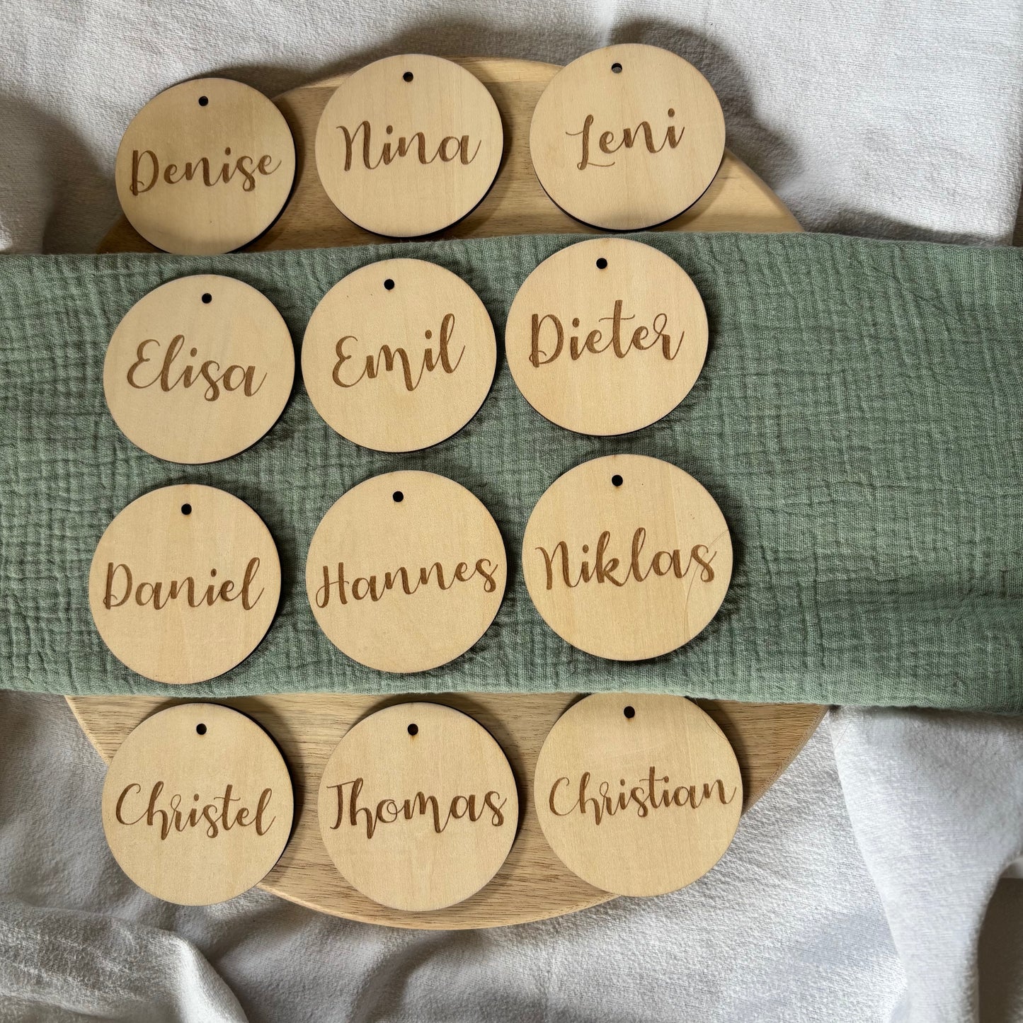 Set Namensschilder rund