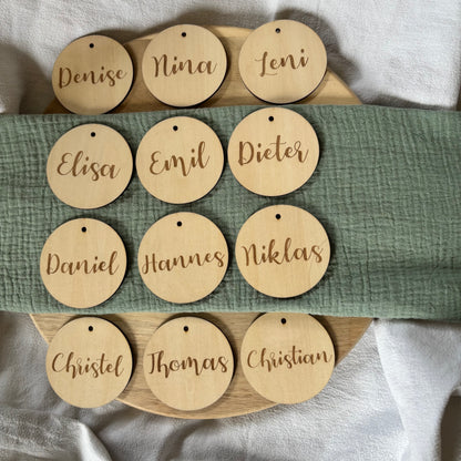 Set Namensschilder rund