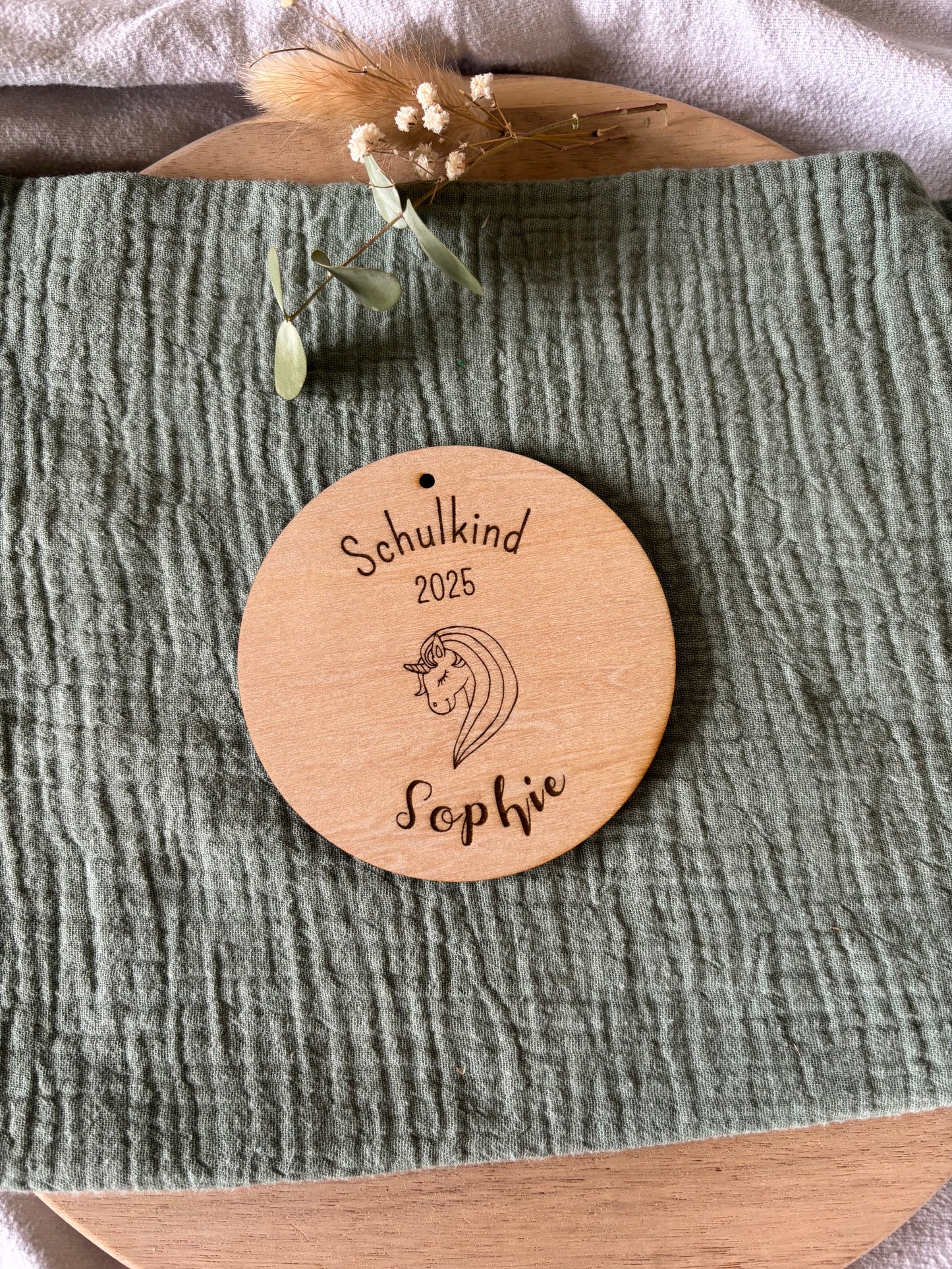 Anhänger Schultüte mit Name und Wunschmotiv