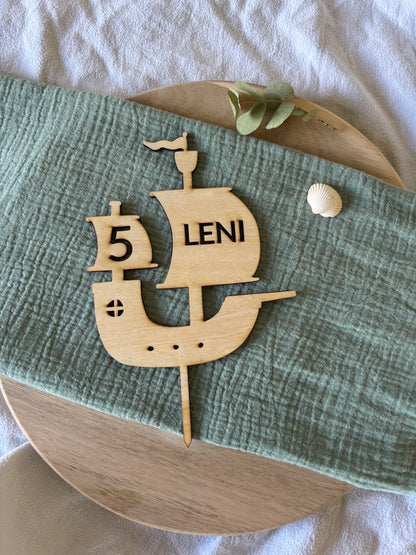 Piratenschiff Cake Topper