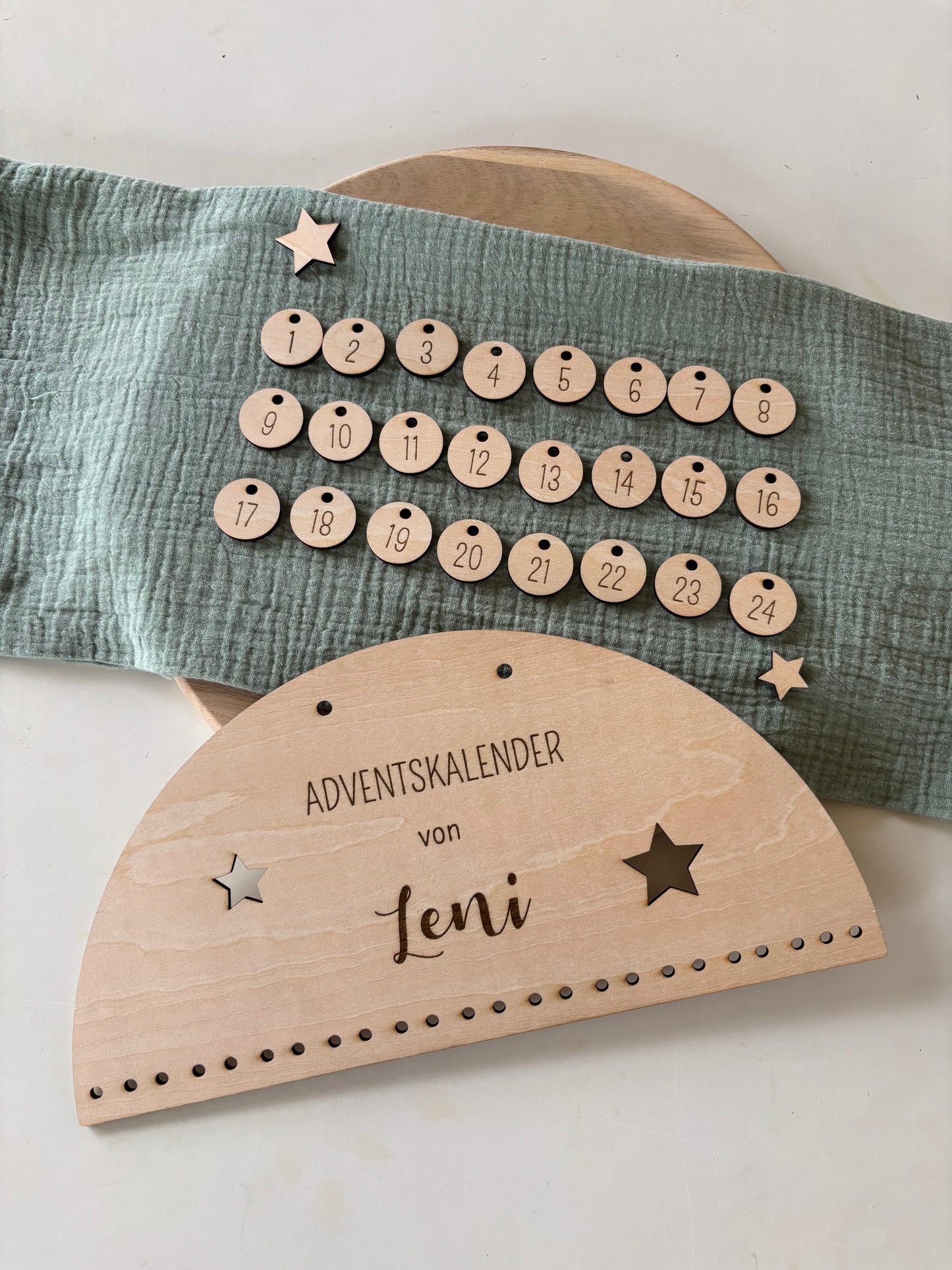 Adventskalender personalisiert aus Holz