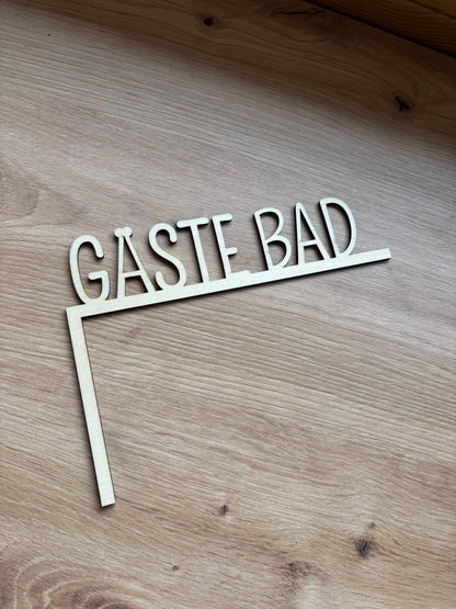 Personalisierbares Türschild aus Holz mit Wunschtext – Eck-Schild für Kinderzimmer & Räume