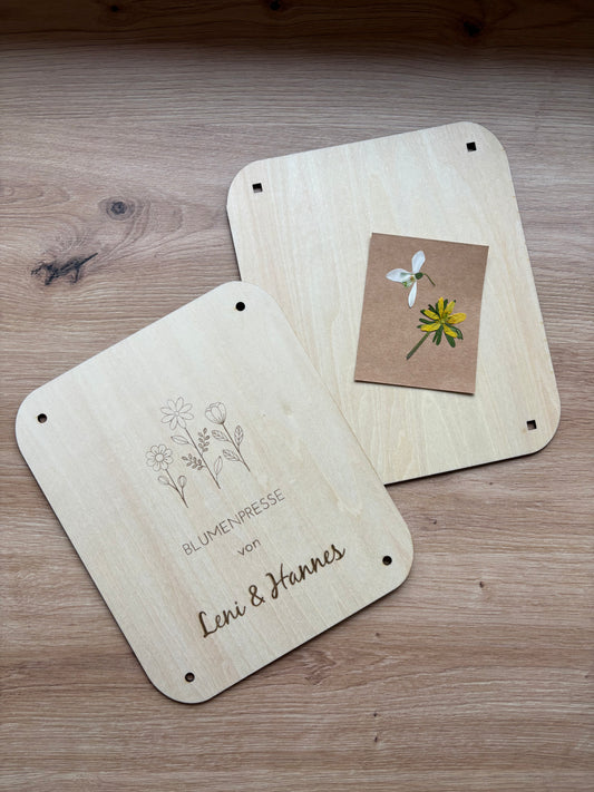 Blumenpresse personalisiert