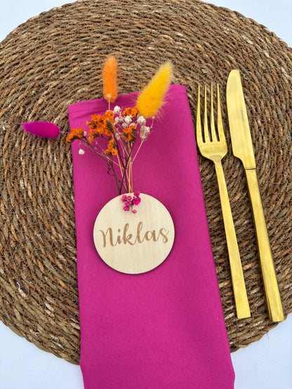 Set Namensschilder rund