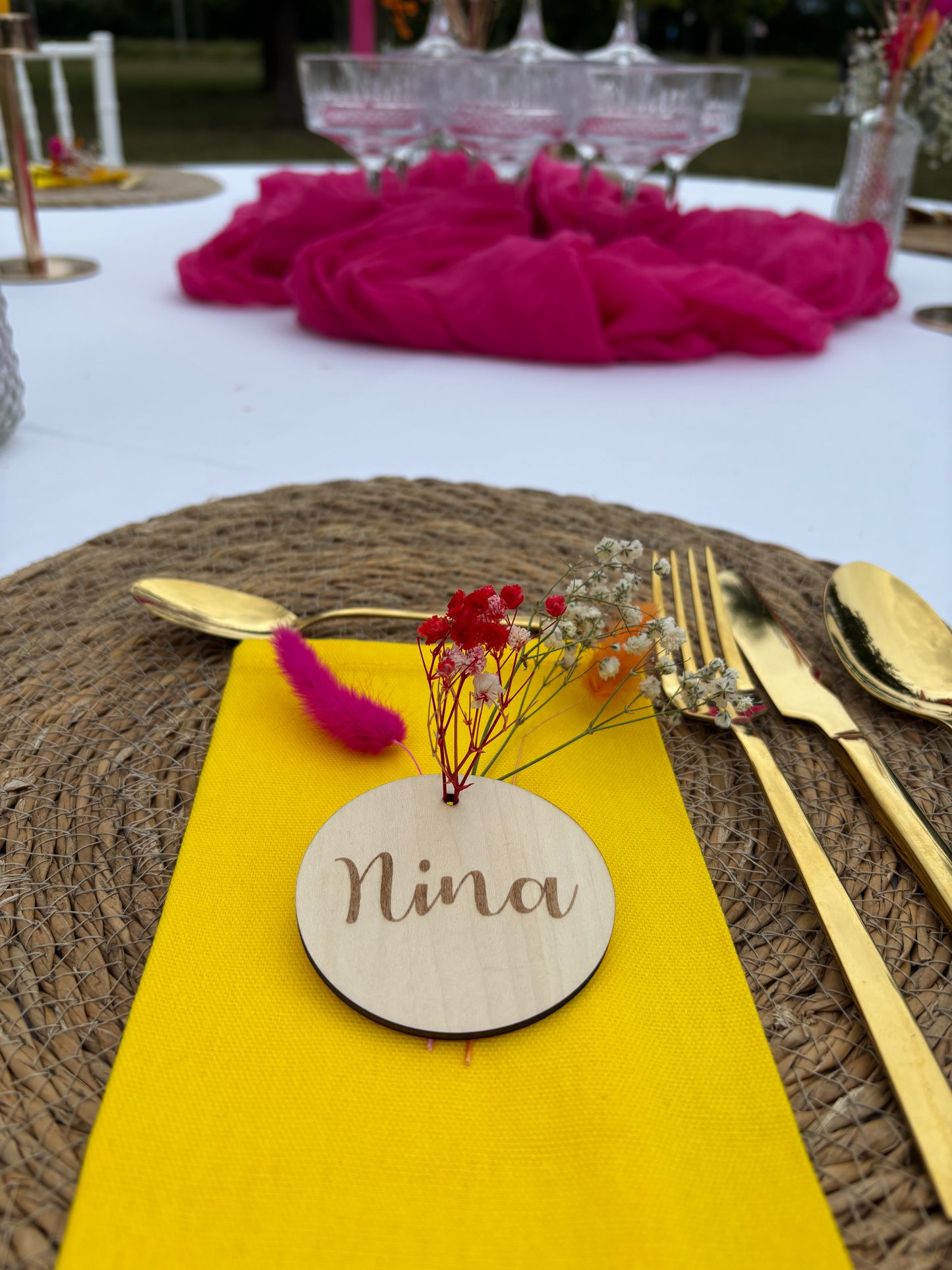 Set Namensschilder rund