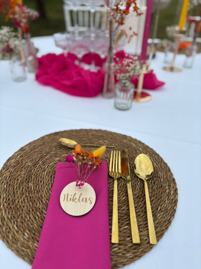 Set Namensschilder rund