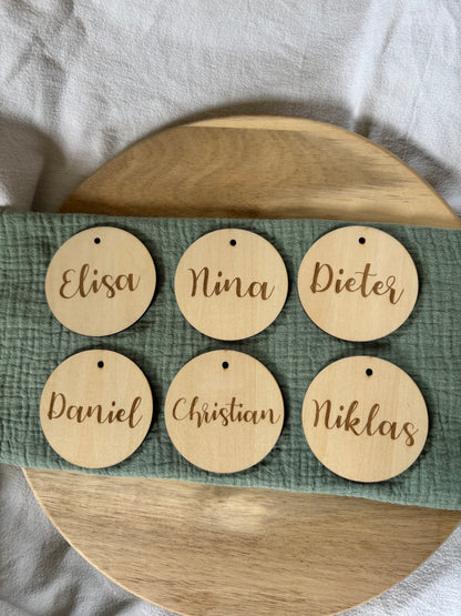 Set Namensschilder rund